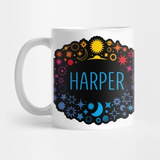Harper name surrounded by space Mug
